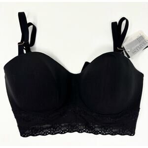 Natori Bliss Perfection T Shirt Bra Size 30DDD Black Underwire 729154 $78 NWT